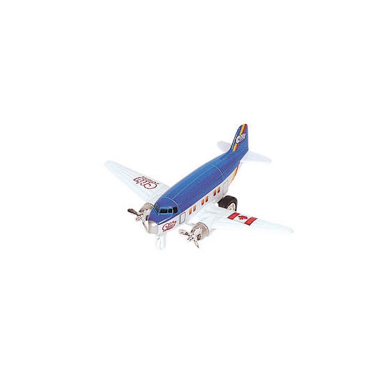 Dubbele propeller vliegtuig blauw 12 cm