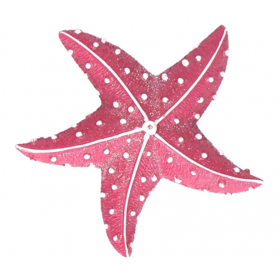 Zeester glitter magneet roze 7,5 cm