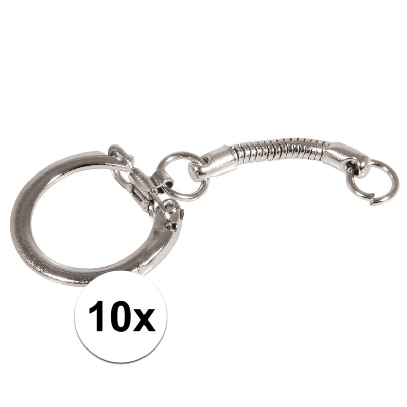 10 Stuks hobby sleutelhangers/ringen met ketting en clipsluiting