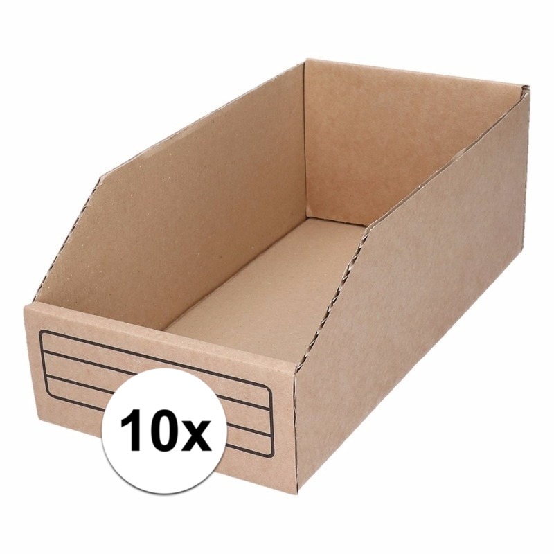 10x Sorteer/Opslag bakjes 15 x 30 cm van karton