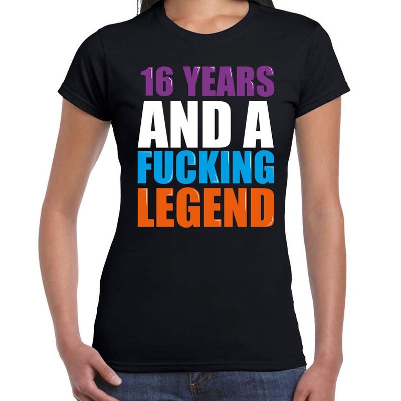 16 year legend-16 jaar legende cadeau t-shirt zwart dames