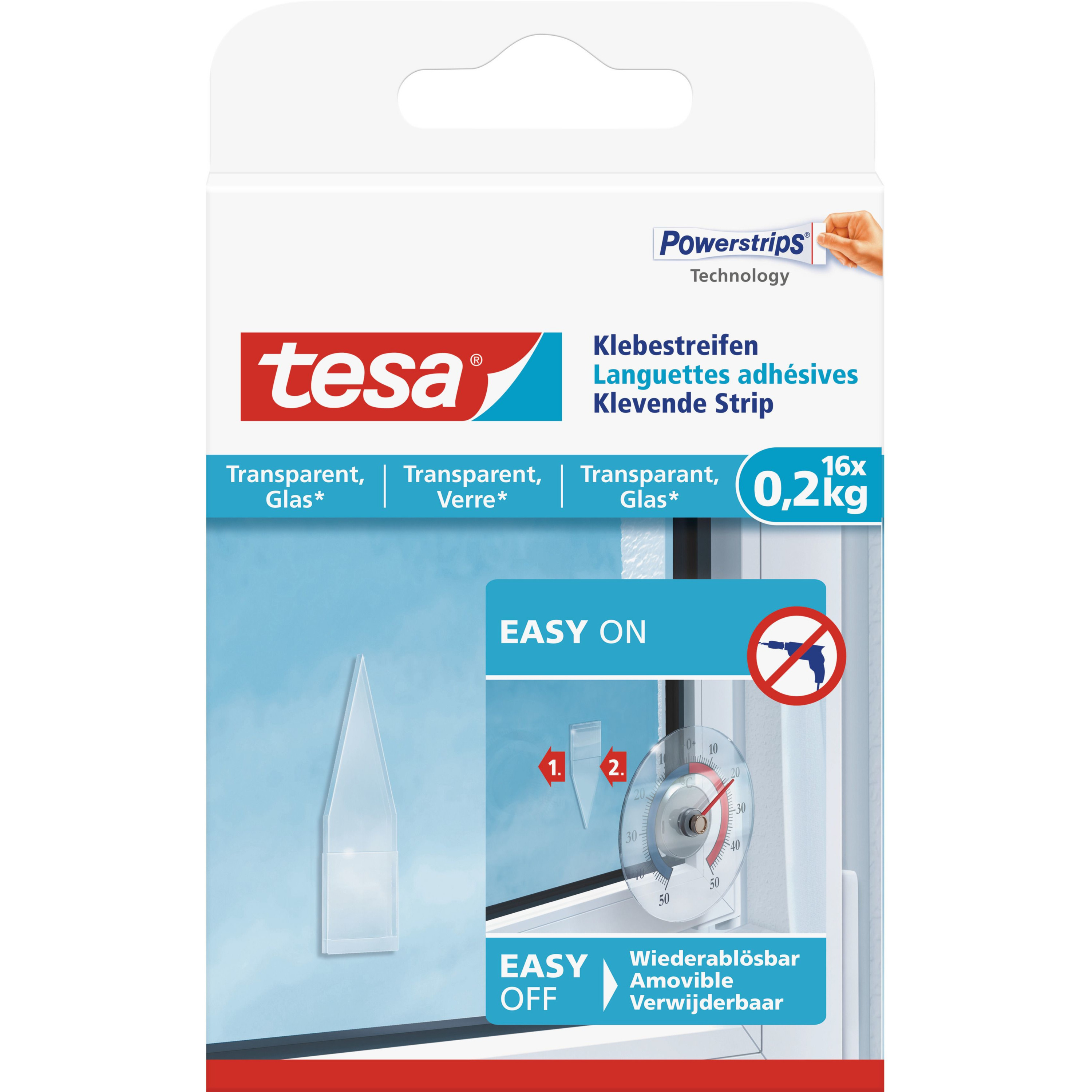 16x Tesa Powerstrips klein voor spiegels-ruiten klusbenodigdheden