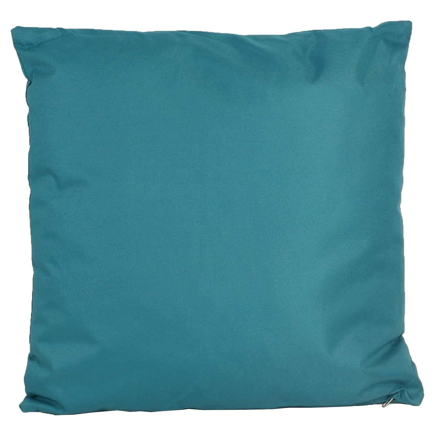 1x Bank-sier kussens voor binnen en buiten in de kleur petrol blauw 45 x 45 cm