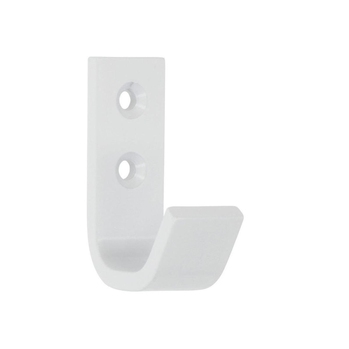 1x Luxe kapstokhaken-jashaken-kapstokhaakjes wit hoogwaardig aluminium 5,4 x 3,7 cm