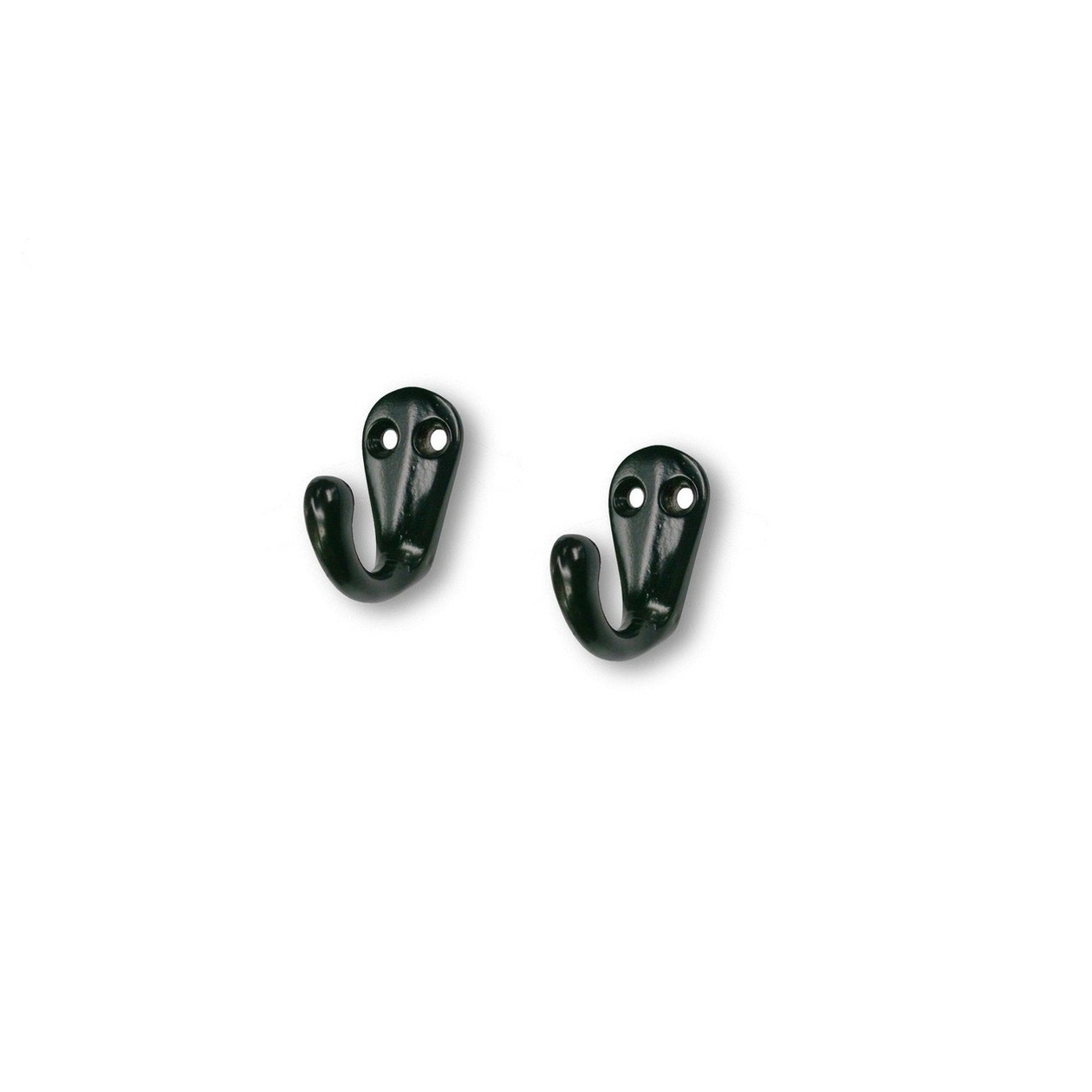 1x Luxe kapstokhaken-jashaken-kapstokhaakjes zwart van hoogwaardig metaal 3,3 x 4,1 cm