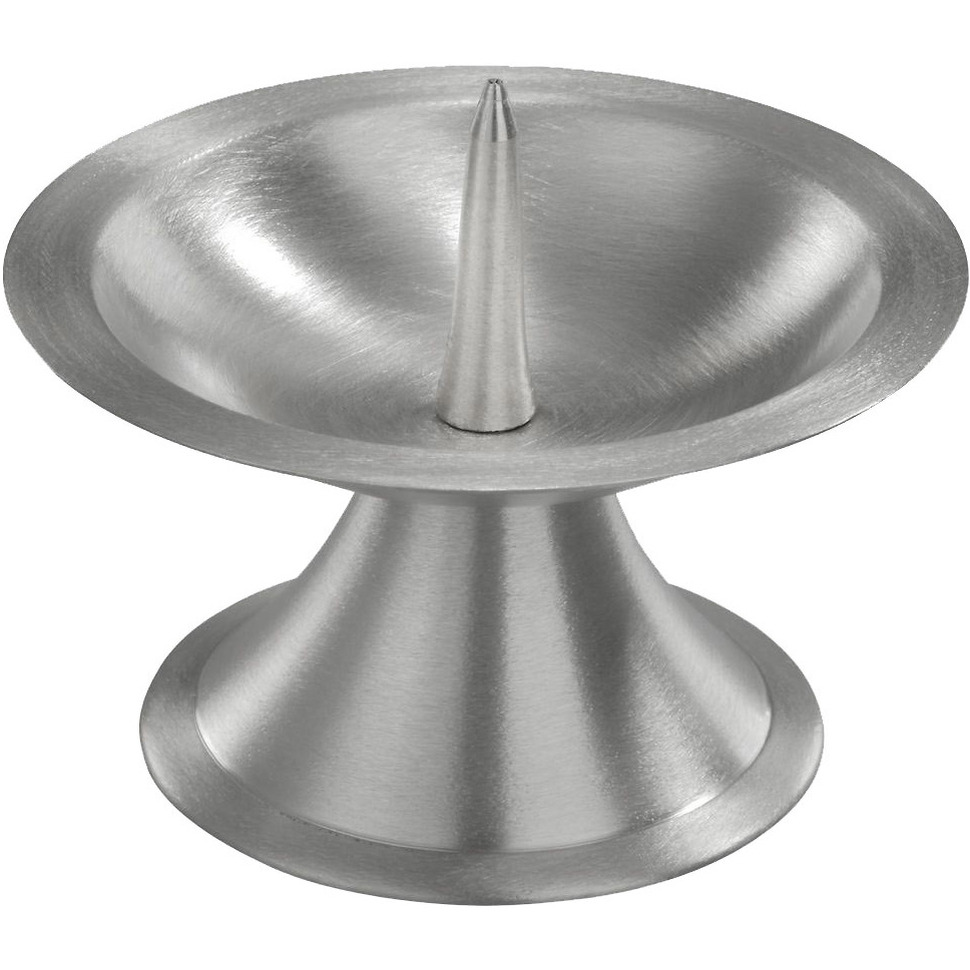1x Luxe metalen kaarsenhouder zilver voor stompkaarsen van 5-6 cm