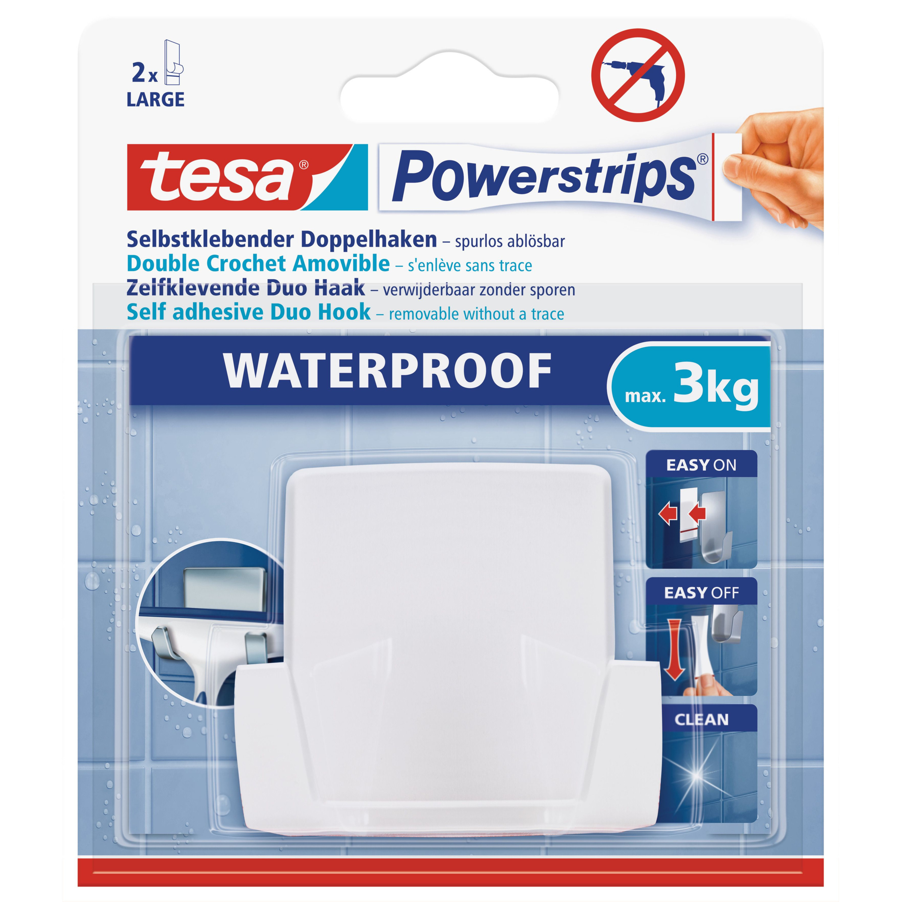 1x Tesa Powerstrips duohaken waterproof klusbenodigdheden