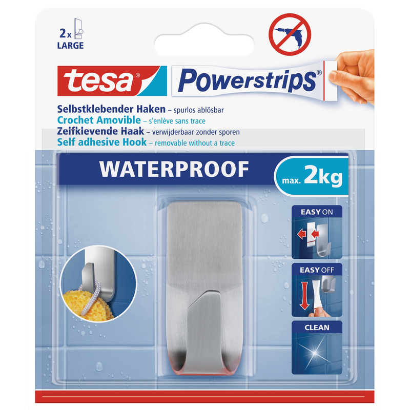 1x Tesa RVS haak waterproof Powerstrips klusbenodigdheden