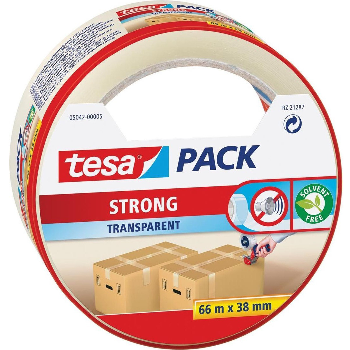 1x Tesa verpakkingstape sterk transparant 66 mtr x 38 mm verpakkingsbenodigdheden