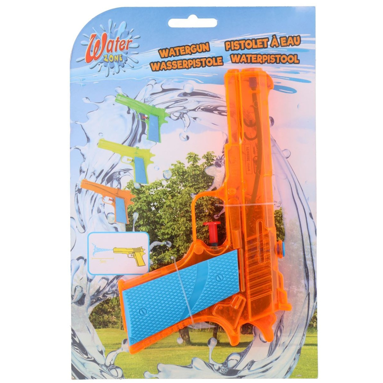 1x Waterpistolen-waterpistool oranje van 18 cm kinderspeelgoed