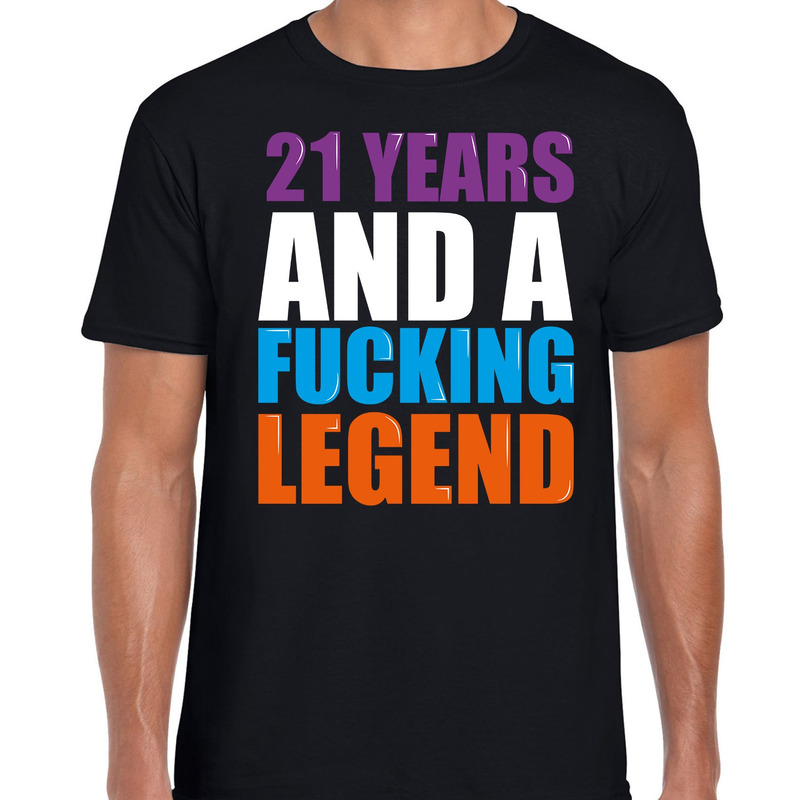 21 year legend-21 jaar legende cadeau t-shirt zwart heren