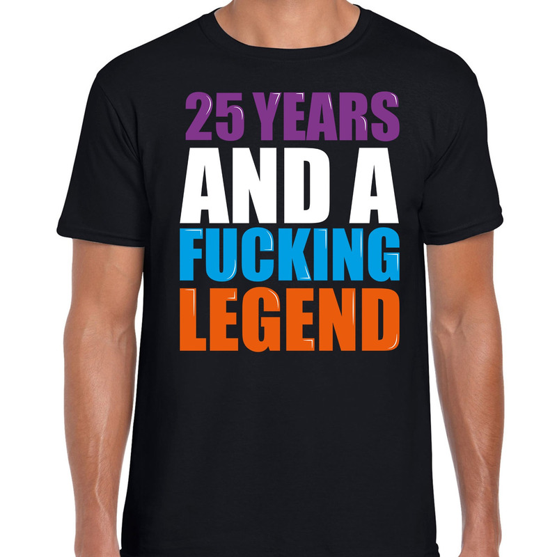 25 year legend-25 jaar legende cadeau t-shirt zwart heren