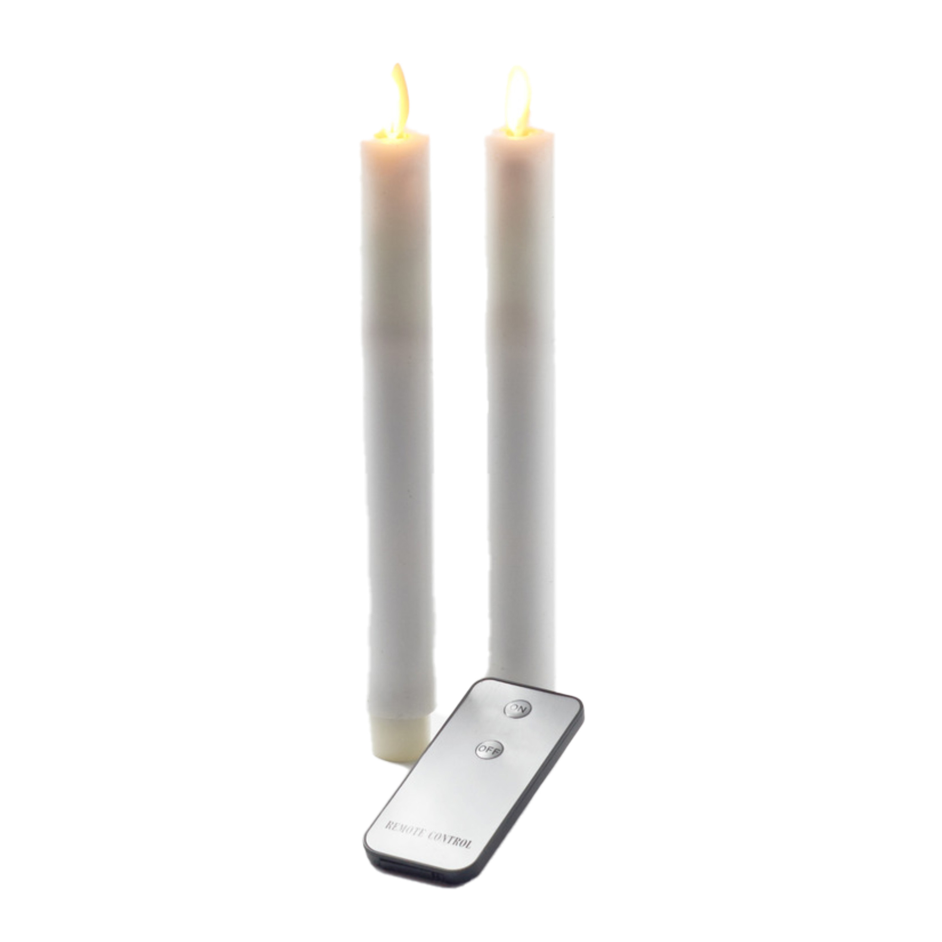2x Witte LED kaarsen-dinerkaarsen met afstandsbediening 23 cm