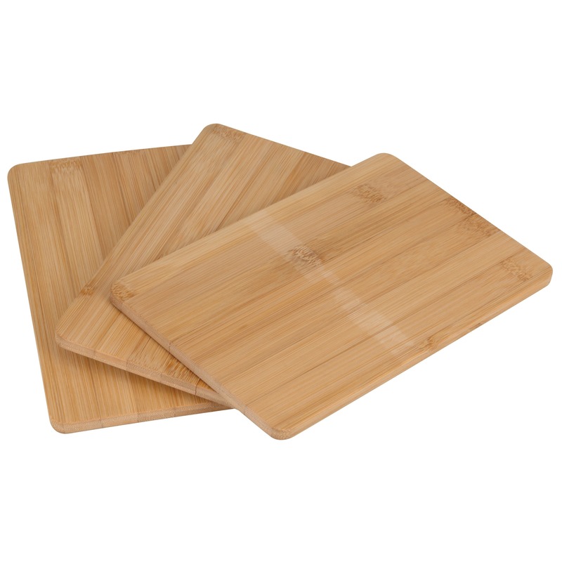 3x Snijplanken-broodplanken bamboe hout rechthoek 22 cm