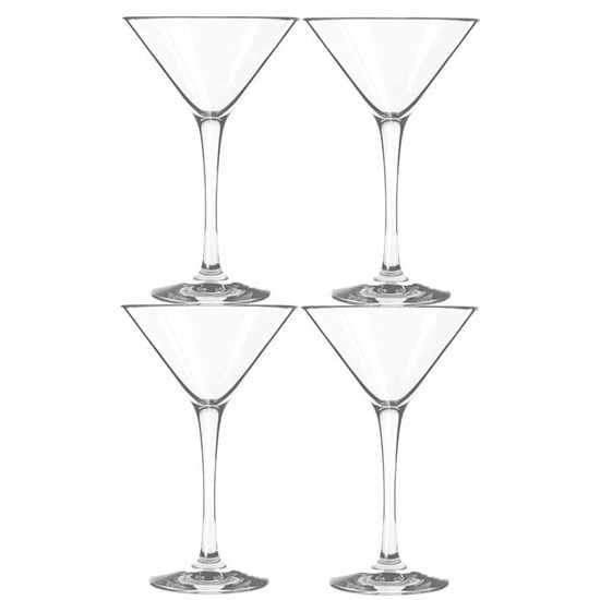 4x Cocktail-Martini glazen transparant 250 ml Martini