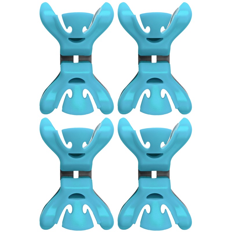 4x Slingers-decoratie ophangen slingerklemmen blauw