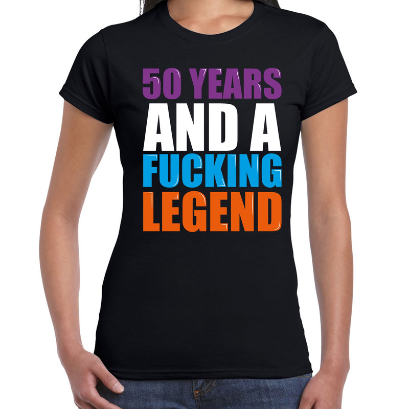 50 year legend-50 jaar legende cadeau t-shirt zwart dames