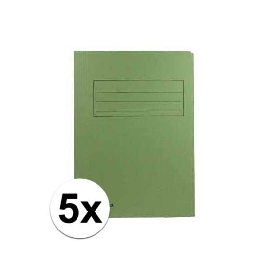 5x dossiermappen 24 x 35 cm groen