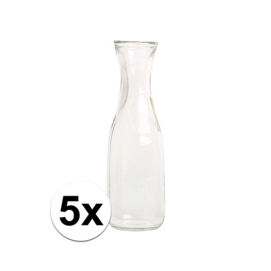 5x Glazen karaf 1 liter