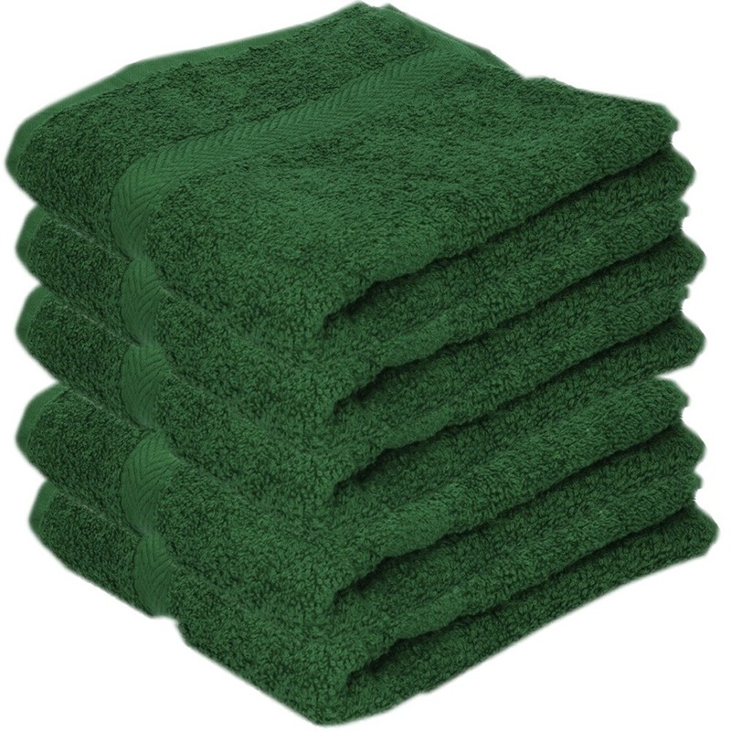 5x Luxe handdoeken donkergroen 50 x 90 cm 550 grams