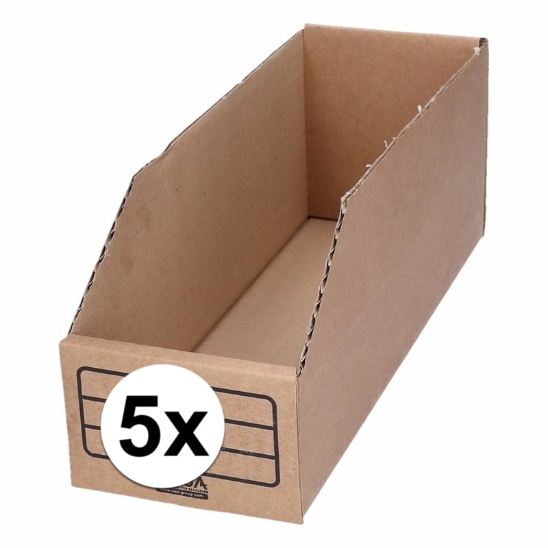 5x Sorteer/Opslag bakjes 10 x 30 cm van karton