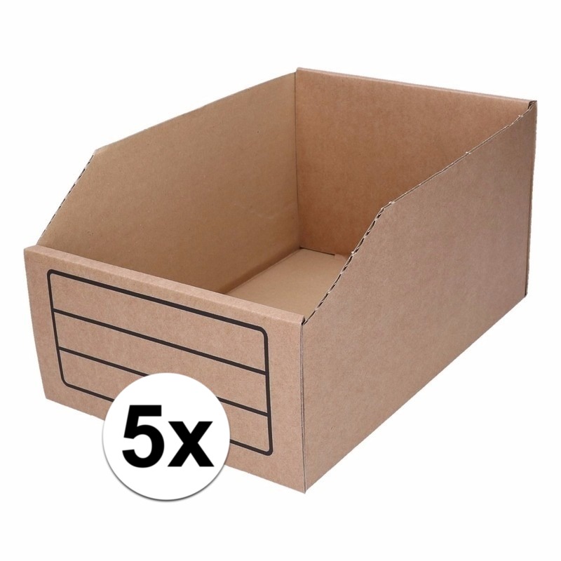 5x Sorteer/Opslag bakjes 20 x 30 cm van karton