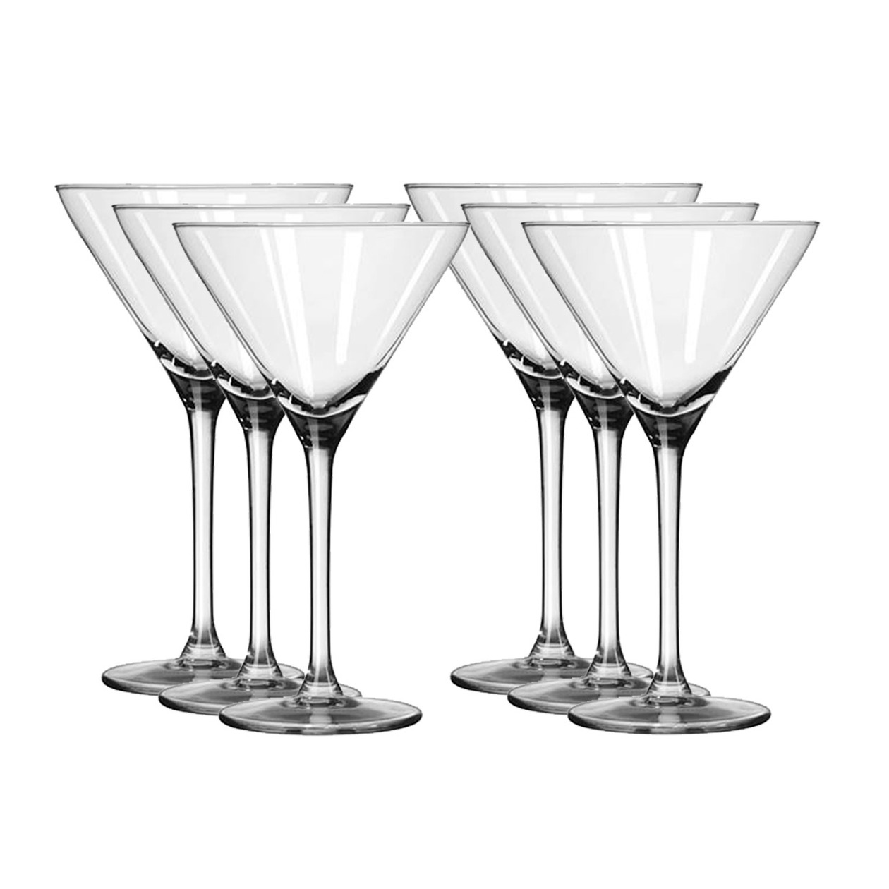 6x Cocktail-Martini glazen transparant 260 ml Specials