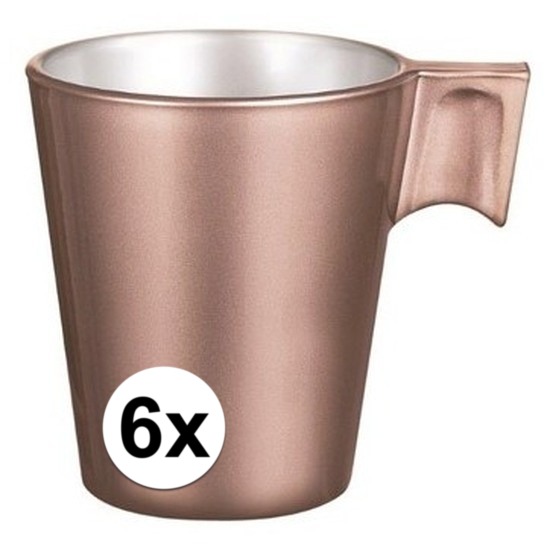 6x Espresso-koffie kopje rose goud