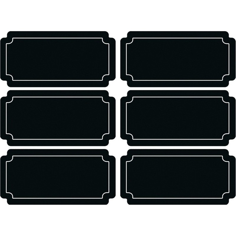 6x stuks Krijtbord voorraadkast etiketten-stickers rechthoekig