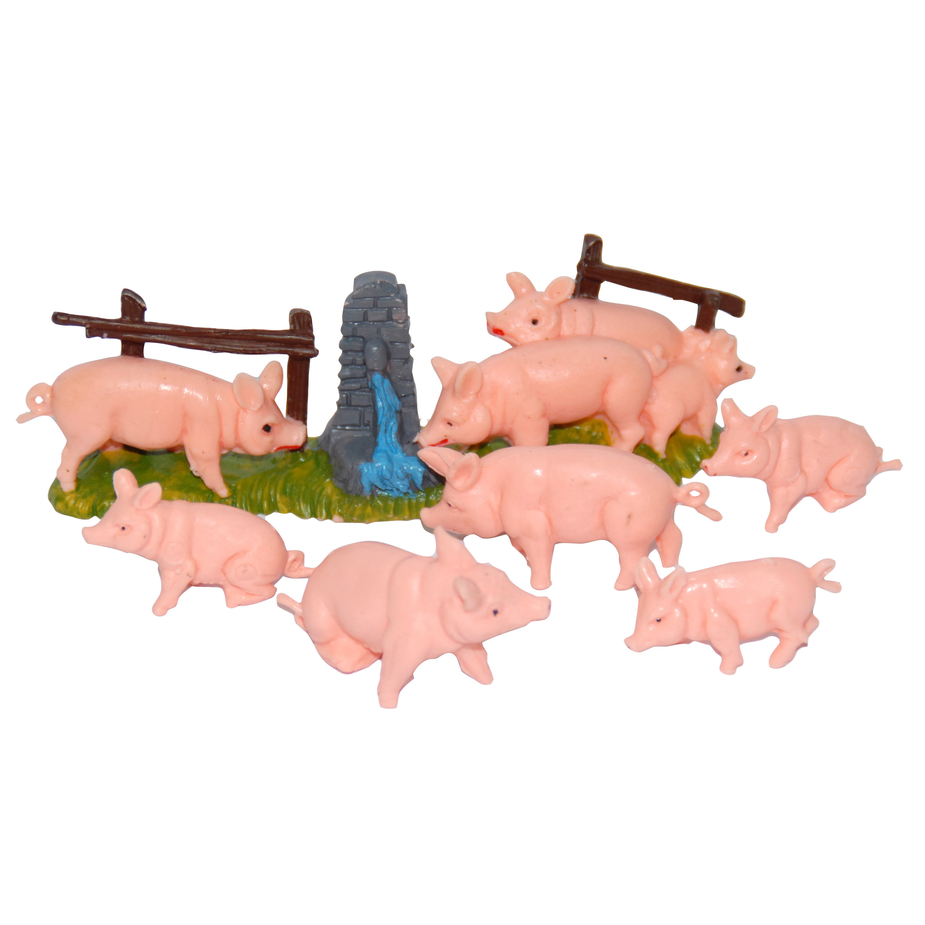 8x Varkens-biggetjes miniatuur beeldjes dierenbeeldjes