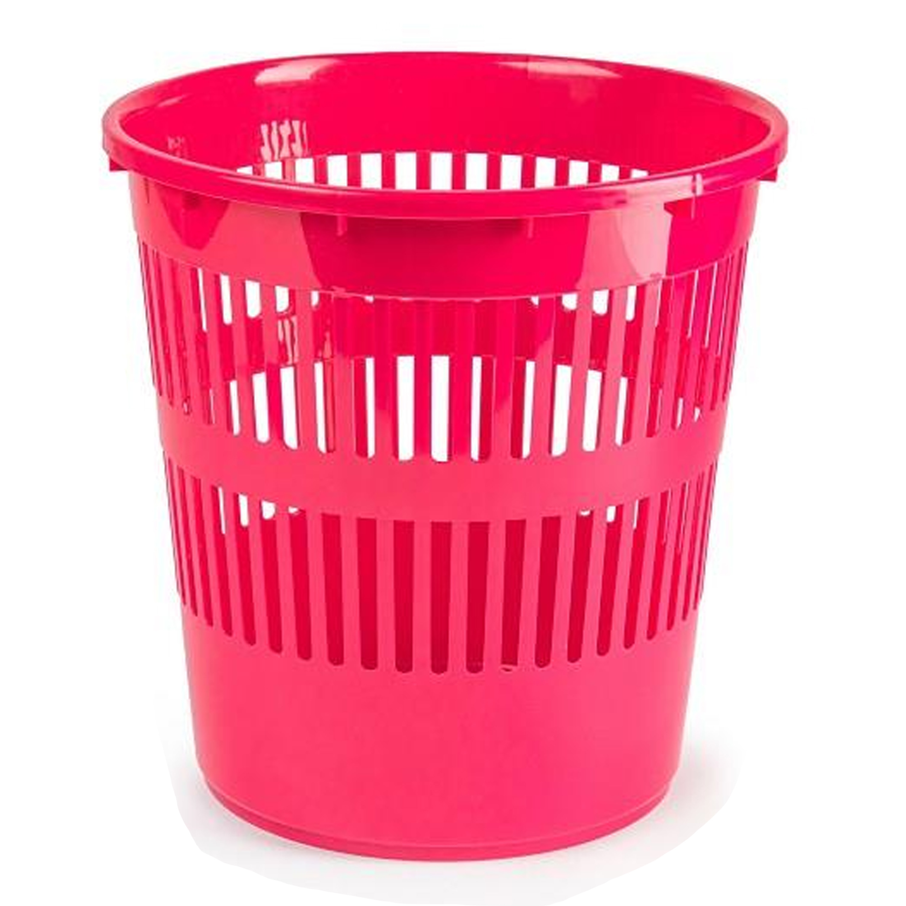 Afvalbak-vuilnisbak-kantoor prullenbak plastic fuchsia roze 28 cm