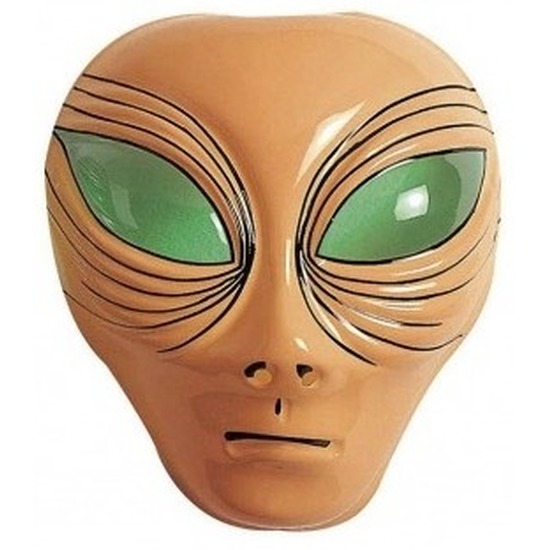 Alien verkleed masker bruin voor volwassenen