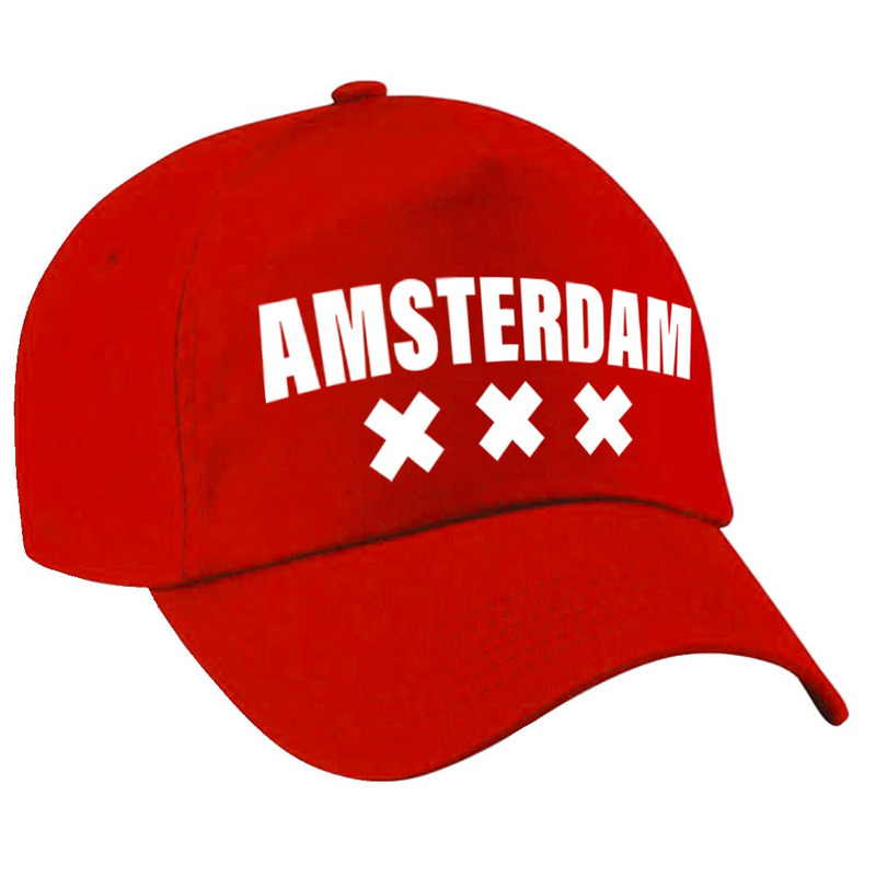Amsterdam pet -cap rood volwassenen