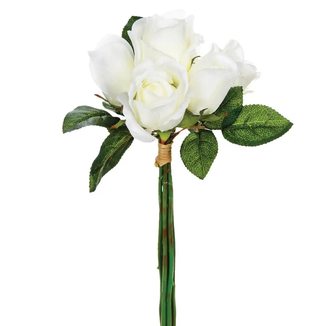 Atmosphera kunstbloemen boeket 7 witte rozen 30 cm