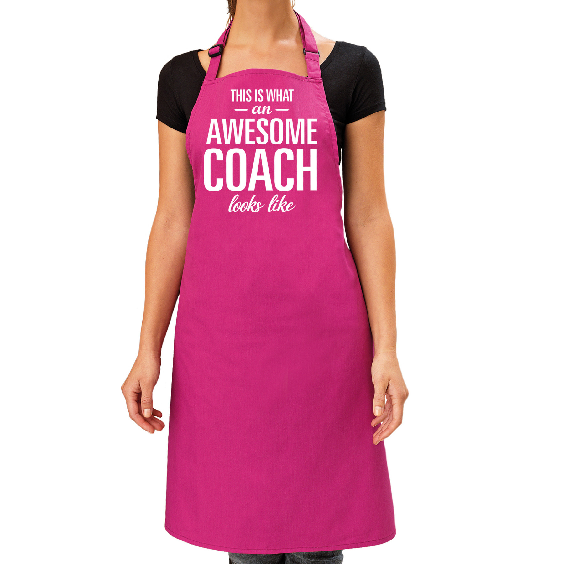 Awesome coach cadeau bbq-keuken schort roze dames