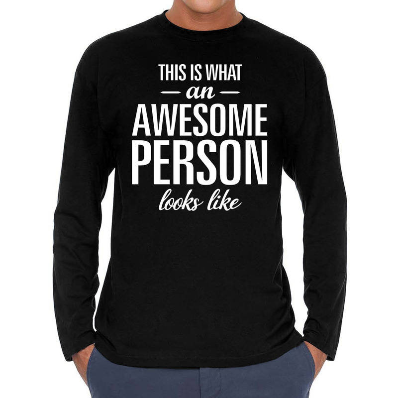 Awesome person-persoon cadeau t-shirt long sleeves heren