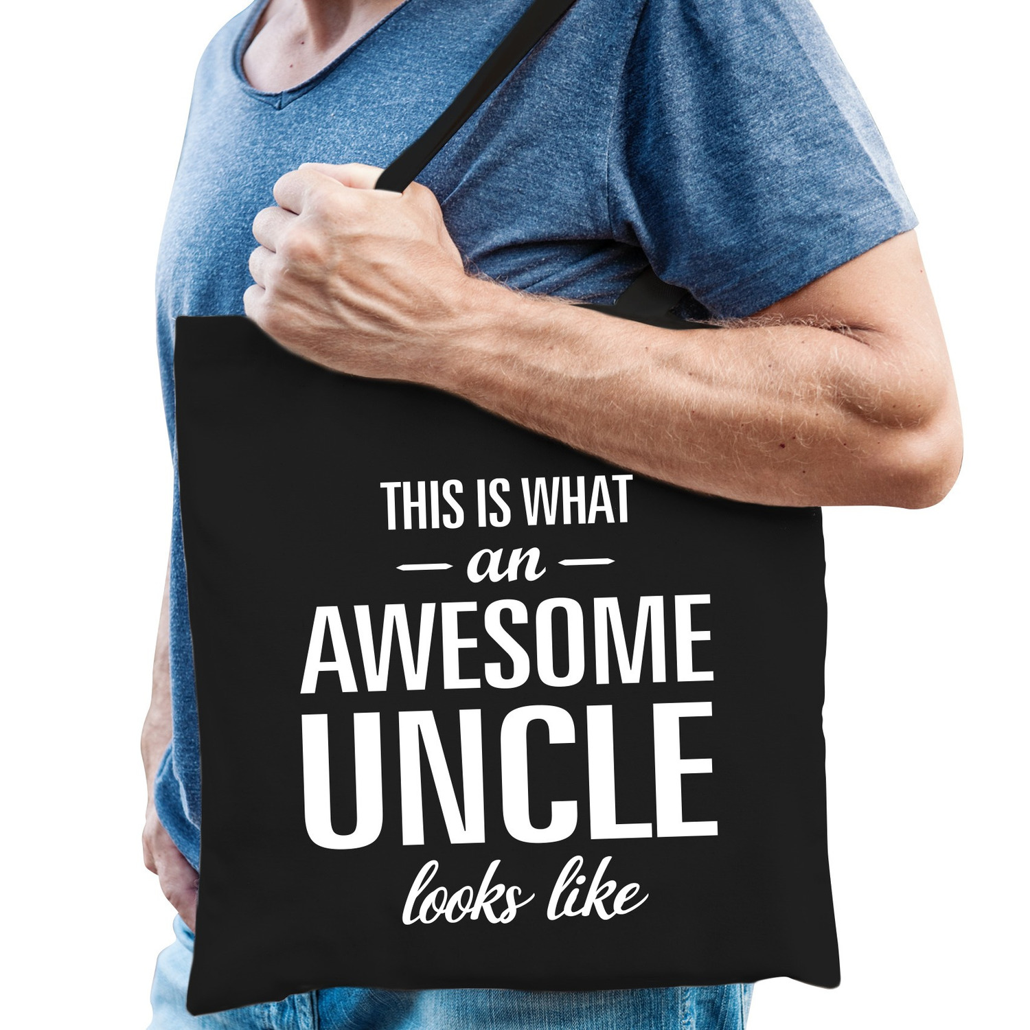 Awesome uncle-oom cadeau tas zwart voor heren