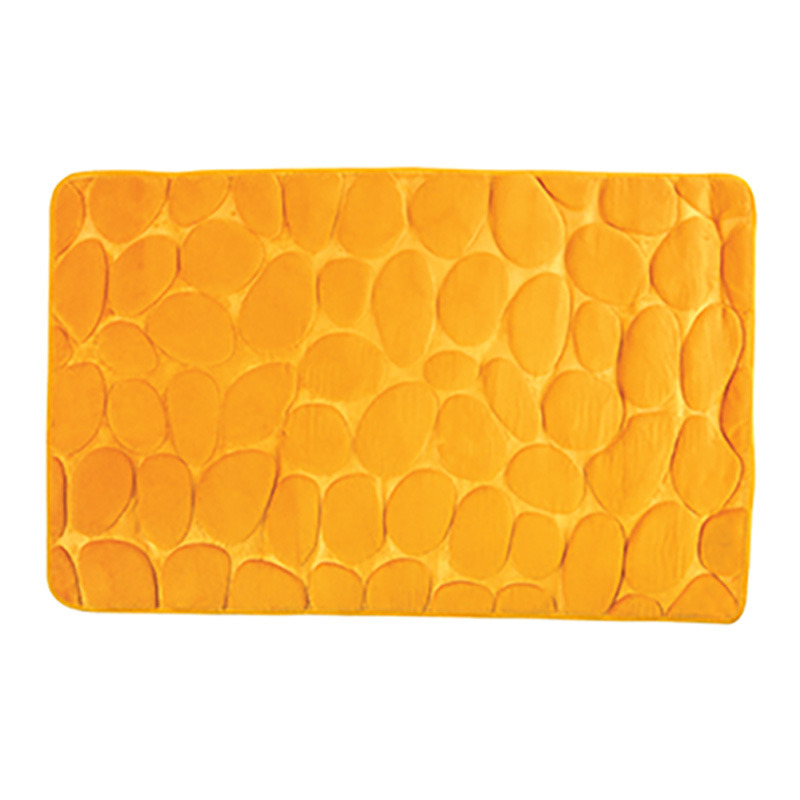 Badkamerkleedje-badmat tapijt kiezel motief vloermat saffraan geel 50 x 80 cm laagpolig