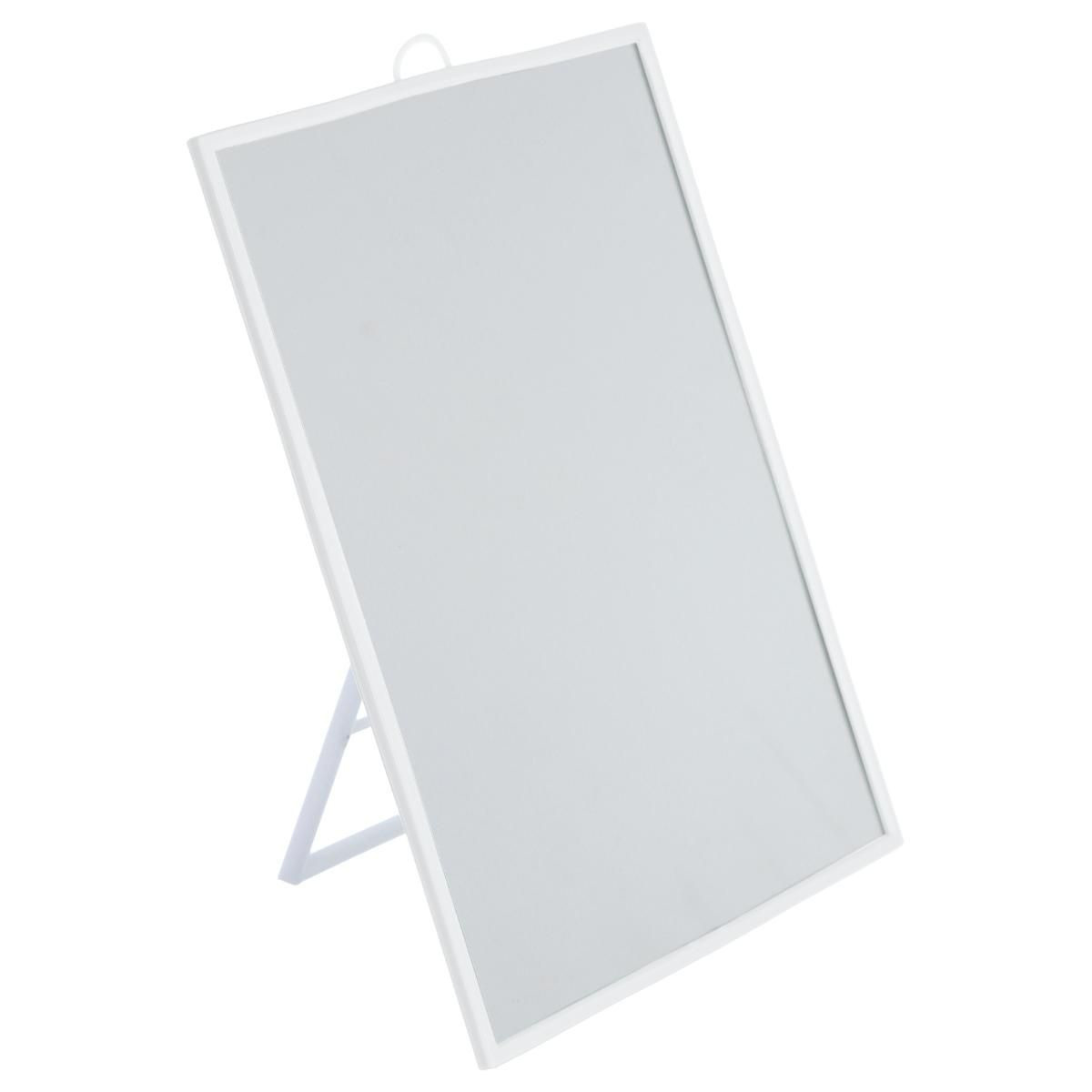 Basic make-up spiegel-scheerspiegel op standaard kunststof 18 x 24 cm wit
