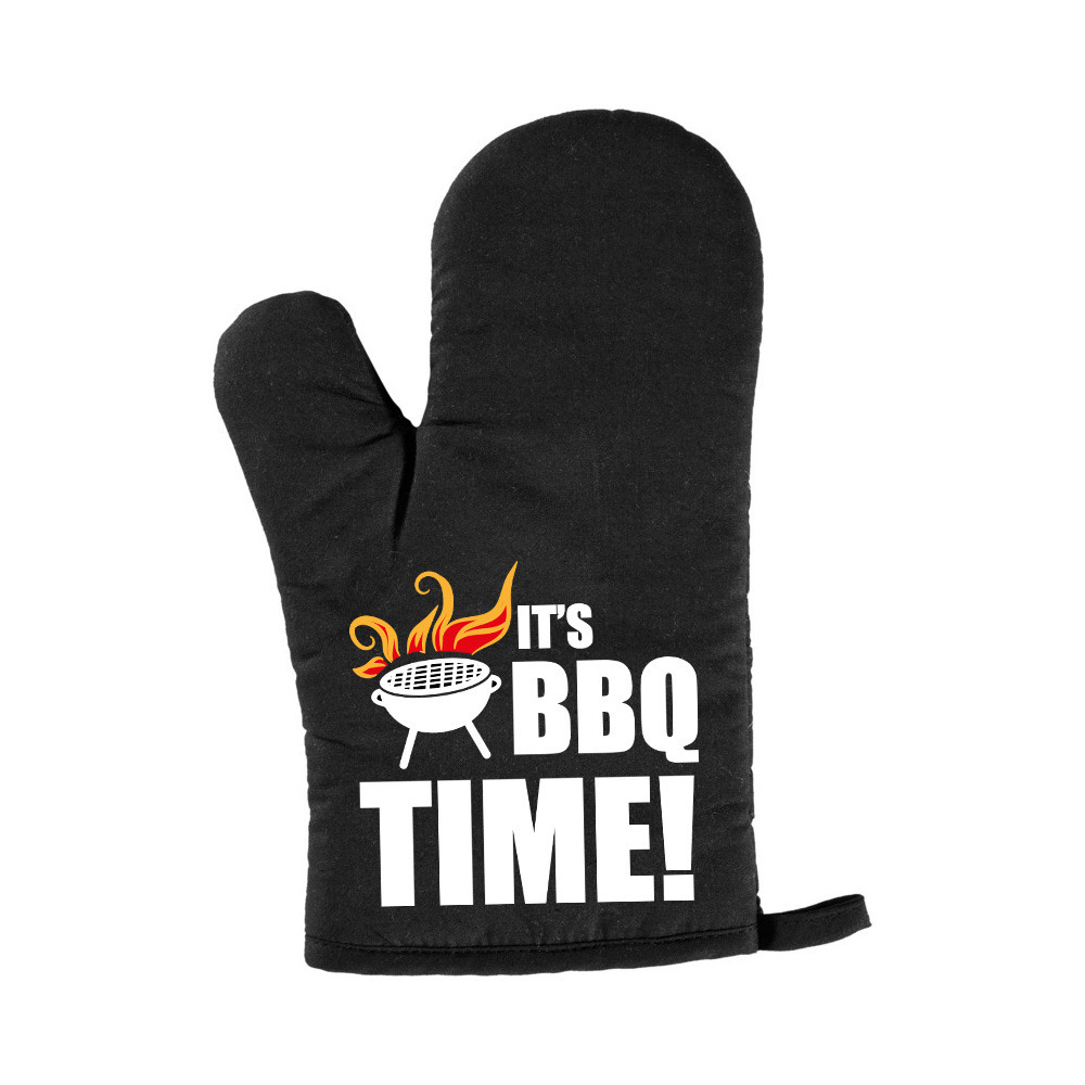 BBQ time barbecue handschoen- want zwart heren Vaderdag cadeau