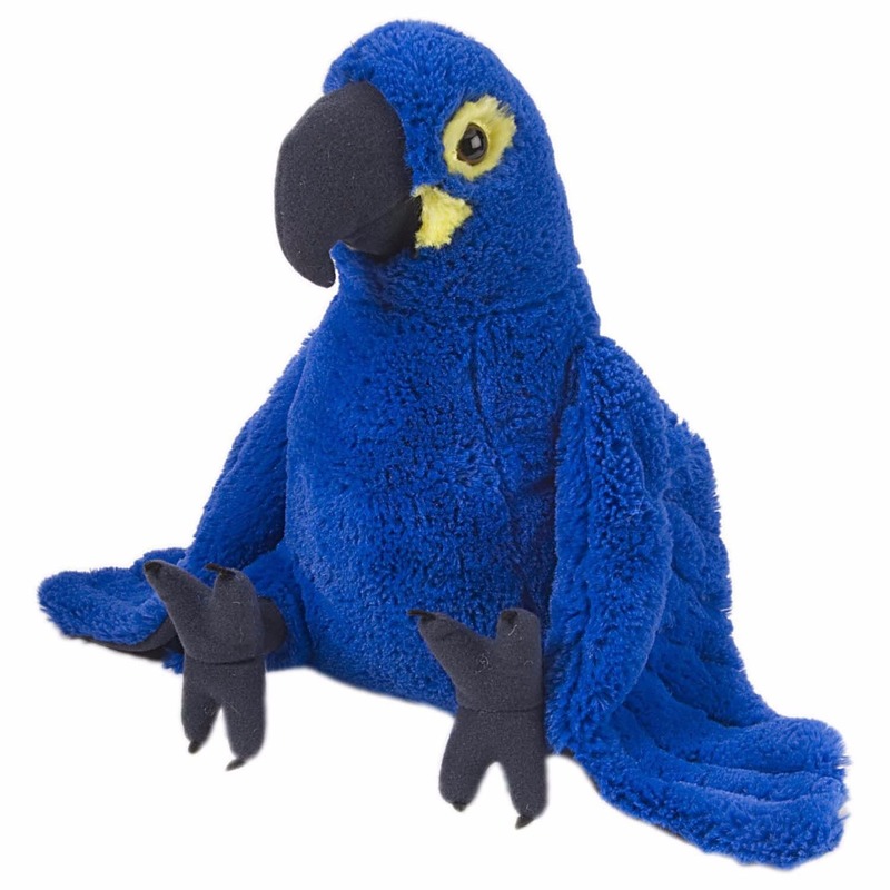 Blauw-paarse Macaw papegaai knuffel 30 cm