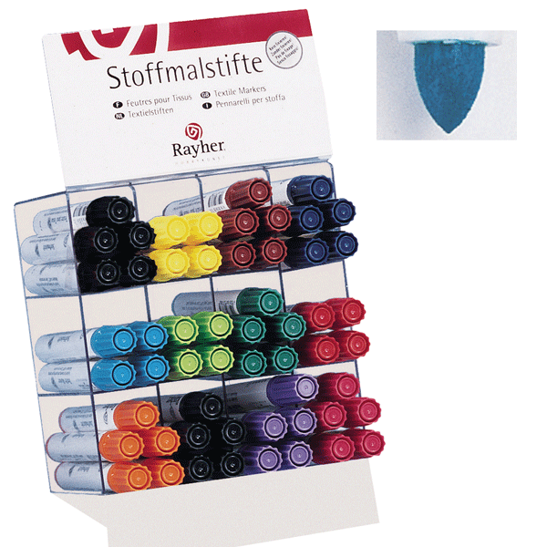 Set of 5x textile markers with fine point