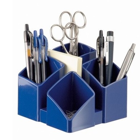 Bureau organizer-pennenbakje Scala blauw 4-vaks