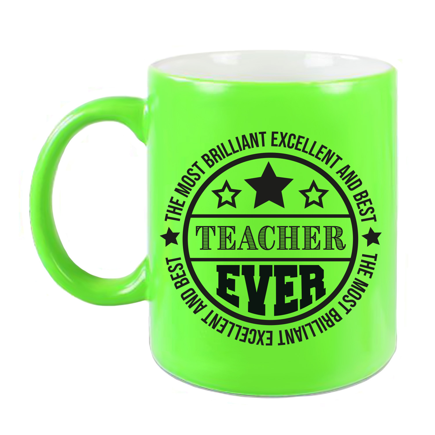Cadeau koffie-thee mok voor leraar beste leraar groen 300 ml juf-meester