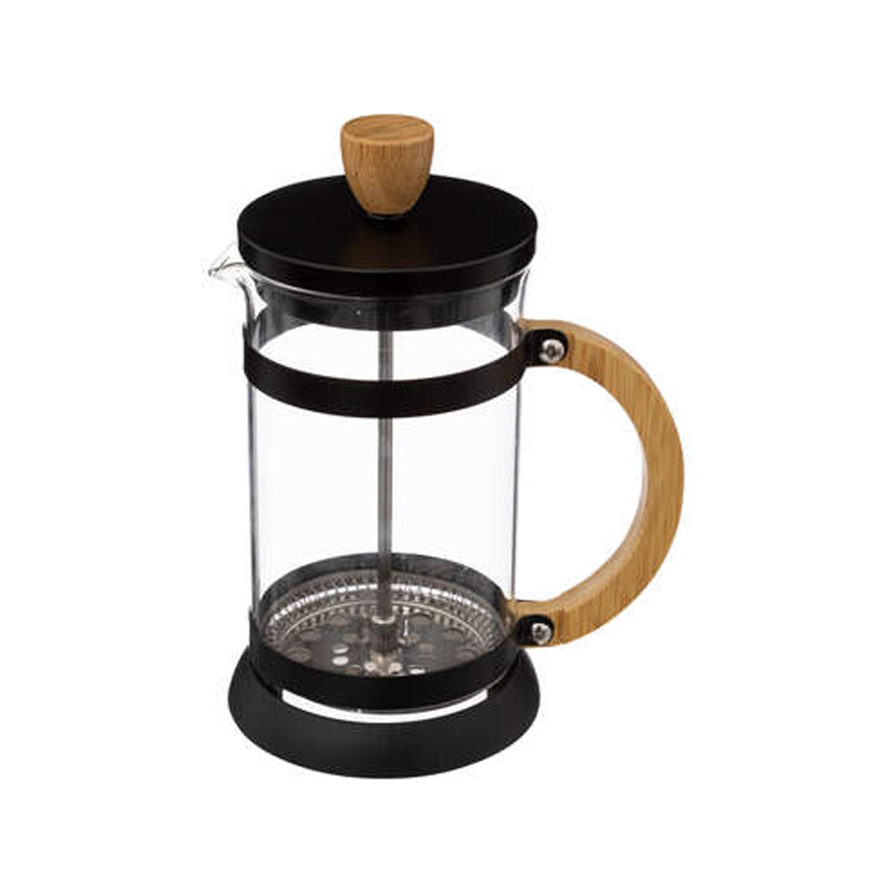 Cafetiere French Press koffiezetter koffiemaker pers 600 ml glas-rvs-bamboe