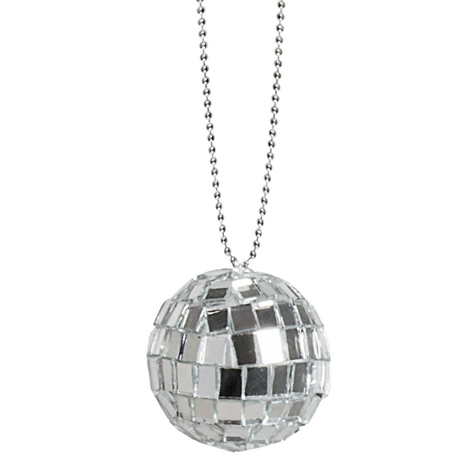Carnaval-verkleed accessoires Disco-eigties-seventies sieraden ketting zilver kunststof