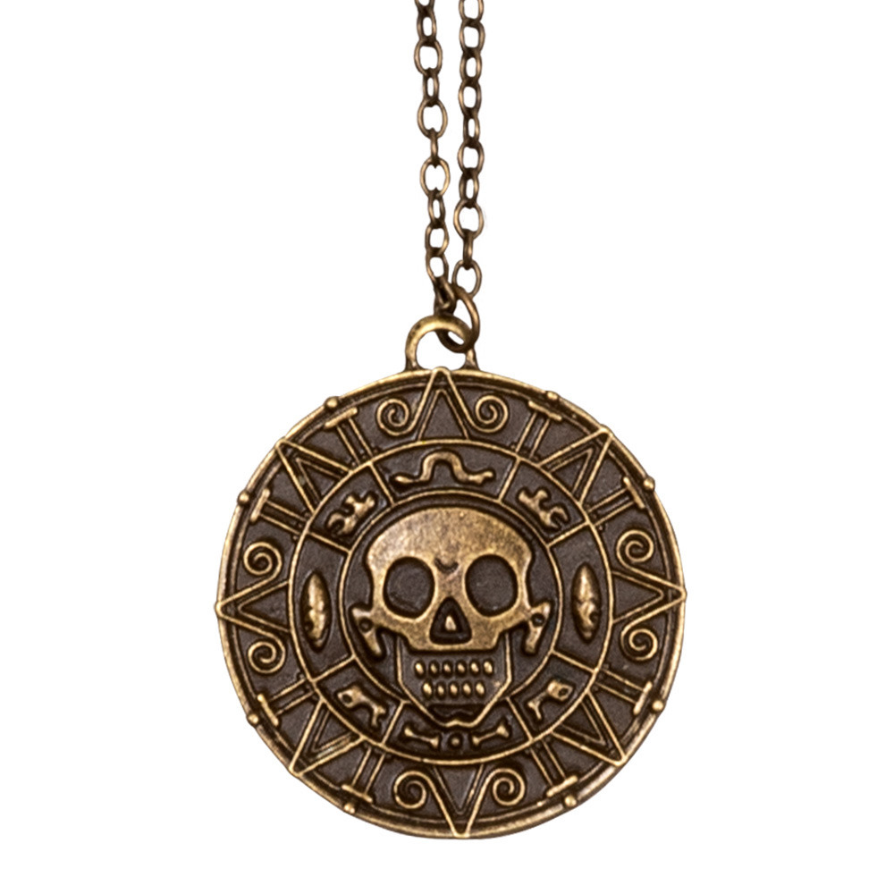 Carnaval-verkleed accessoires Piraten-halloween sieraden ketting schedel amulet kunststof