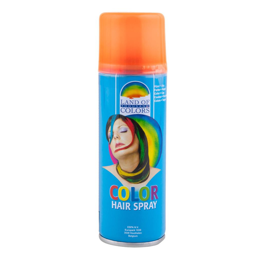 Carnaval verkleed haar verf-spray fluor oranje 111 ml