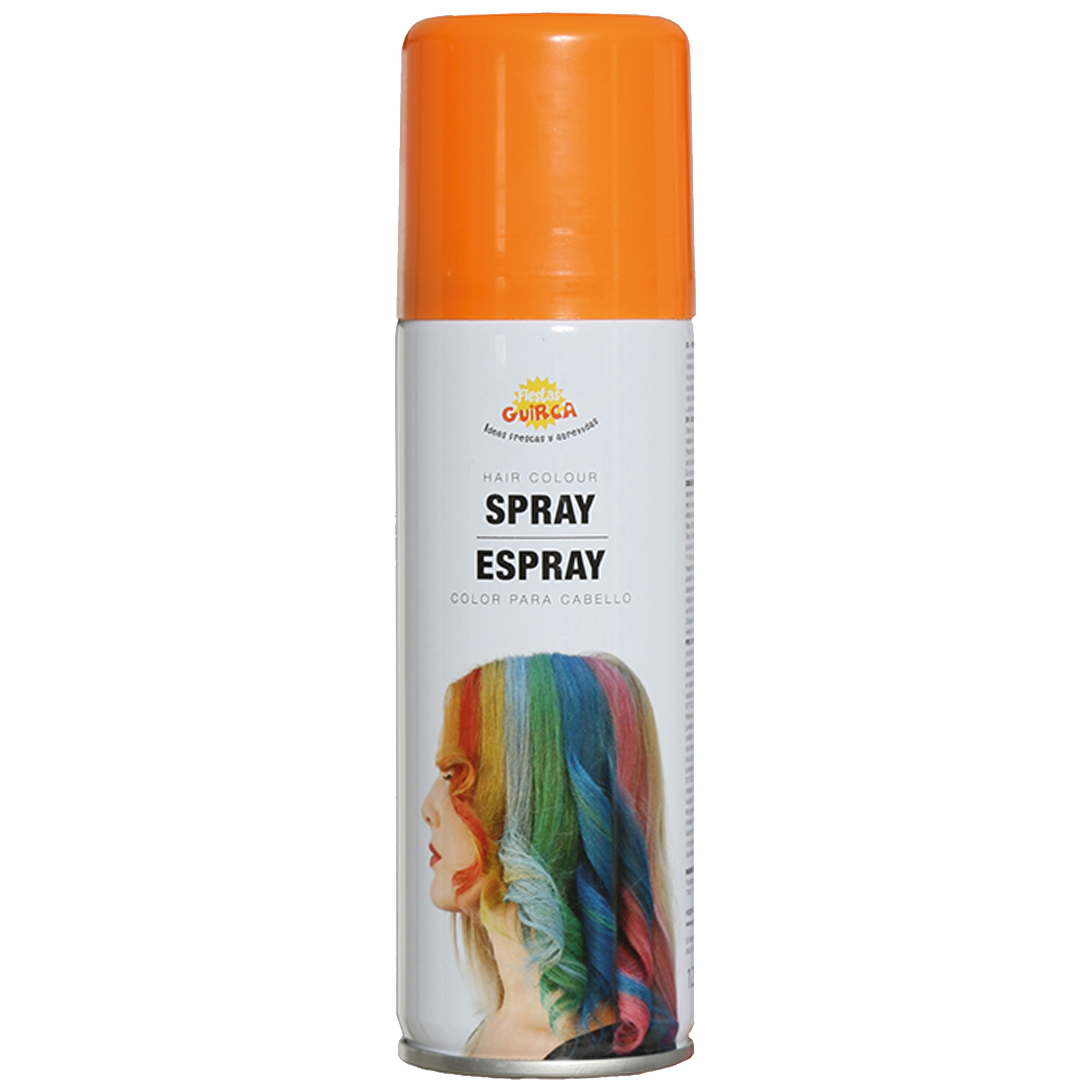 Carnaval verkleed haar verf-spray oranje spuitbus 125 ml