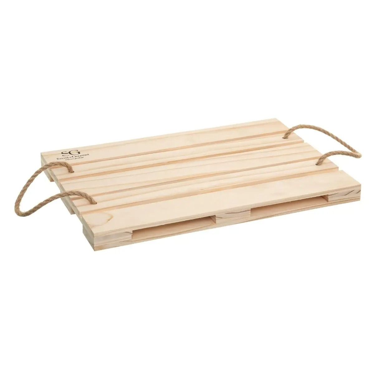 Dienblad-onderzetter pallet hout rechthoekig 42 x 28 cm